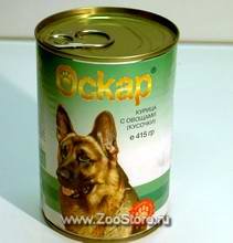 ОСКАР консервы для собак курица + овощи 415 гр.